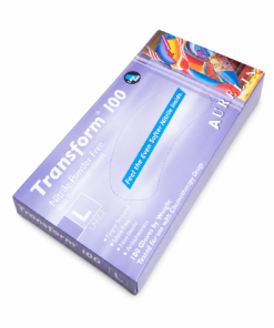 Alternative view of Aurelia Transform 100 Nitrile Examination Gloves - Powder-Free, Teal/Blue
